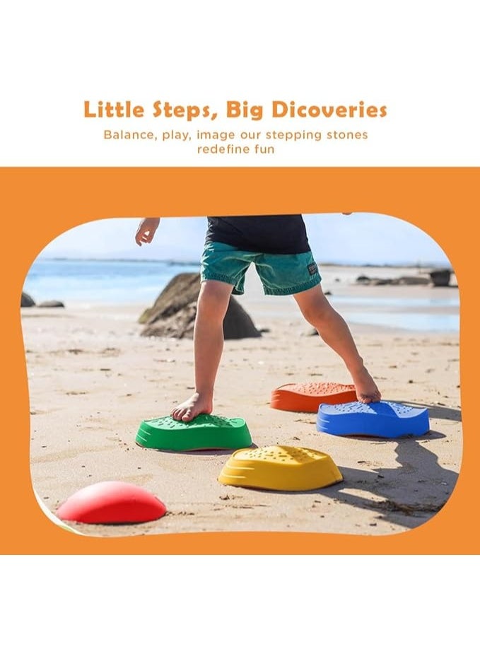 abley's Therapeutic Stepping Stones Balance Set, Rainbow Colors, 5-Piece Stackable Sensory Training System for Kids, Indoor Active Play - Image 2